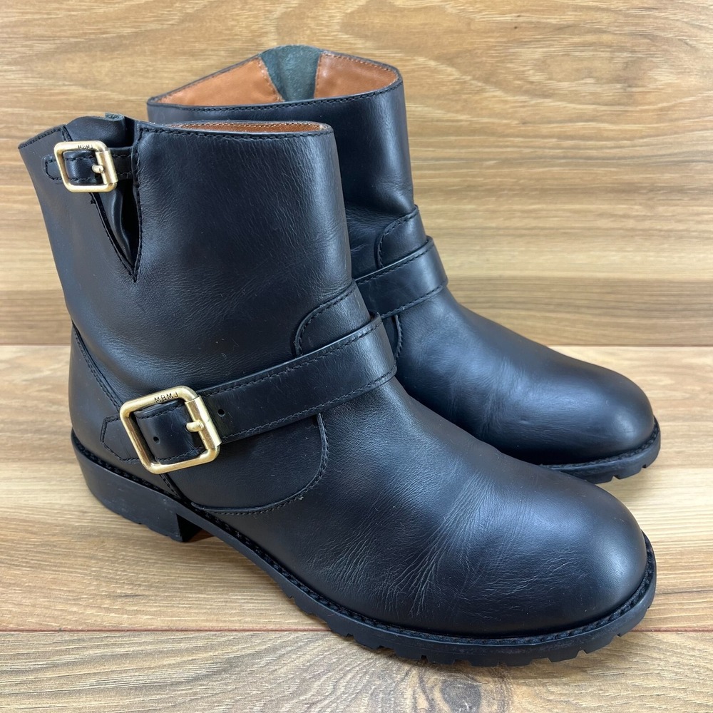 Marc Jacobs Booties 7.5 Black Leather Ankle Zip Bootie EU 37.5